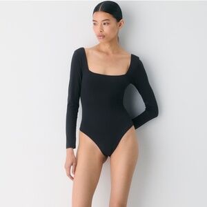 Aritzia Original Contour Squareneck Long Sleeve Bodysuit in Black